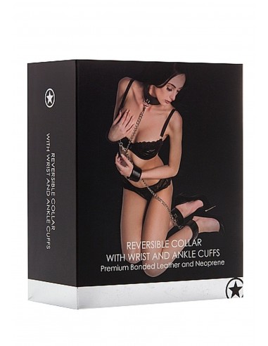 Reversible Collar / Wrist / Ankle Cuffs - Black