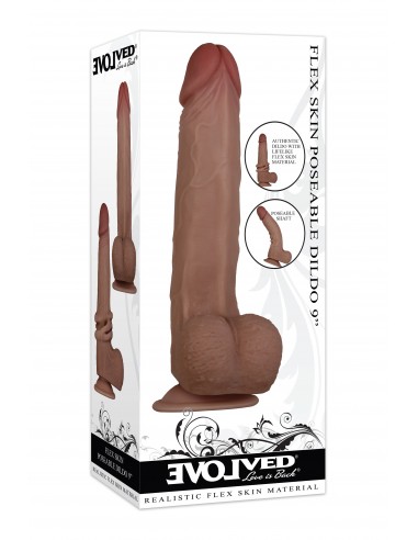 EVOLVED FLEXSKIN POSEABLE DILDO 9 DARK