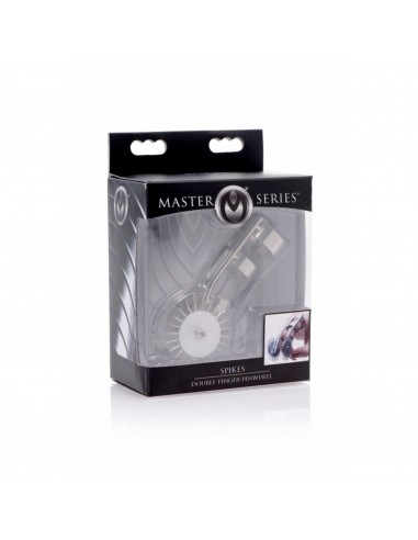 BDSM-Master Series Spikes Double Finger Pinwheel Grey