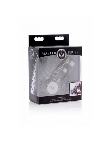 BDSM-Master Series Spikes Double Finger Pinwheel Grey