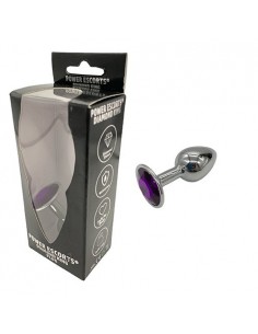 Plug-Diamond King Butt Plug - Metal Small Purple