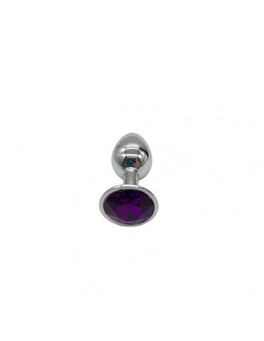 Plug-Diamond King Butt Plug - Metal Small Purple