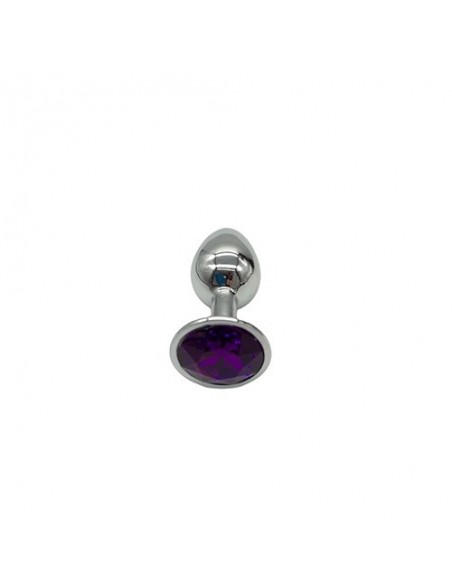 Plug-Diamond King Butt Plug - Metal Small Purple
