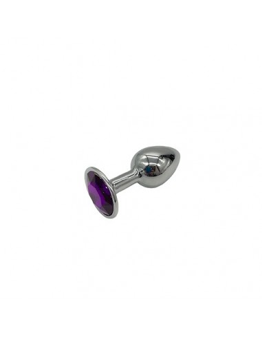 Plug-Diamond King Butt Plug - Metal Small Purple