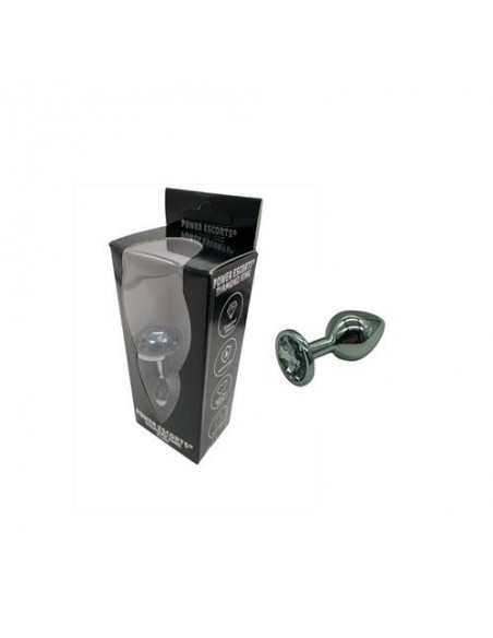 Plug-Diamond King Butt Plug - Metal Medium Clear