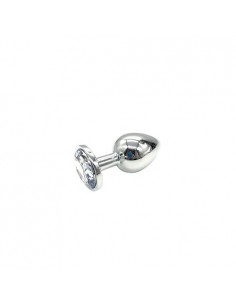 Plug-Diamond King Butt Plug - Metal Large Clear 2