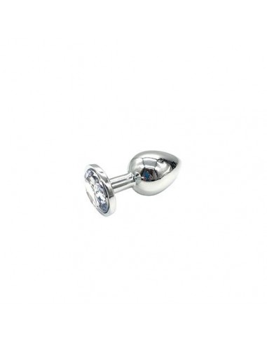 Plug-Diamond King Butt Plug - Metal Large Clear