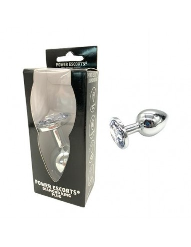 Plug-Diamond King Butt Plug - Metal Large Clear