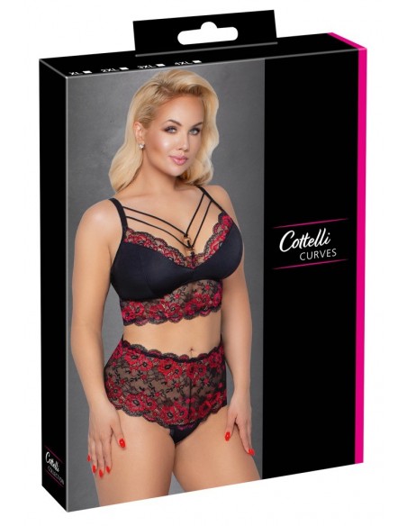 Bra and Briefs black/red XL