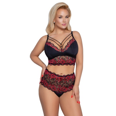 Bra and Briefs black/red - 1 2