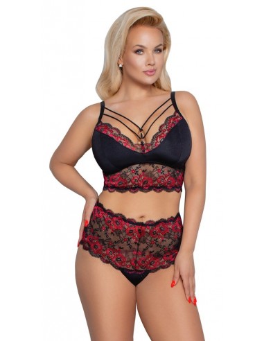 Bra and Briefs black/red XL