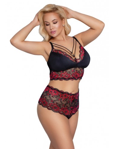 Bra and Briefs black/red XL