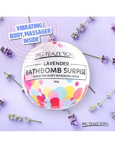 Big Teaze Toys - Bath Bomb Surprise with Vibrating Body Massager Lavender