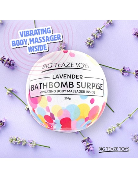 Big Teaze Toys - Bath Bomb Surprise with Vibrating Body Massager Lavender
