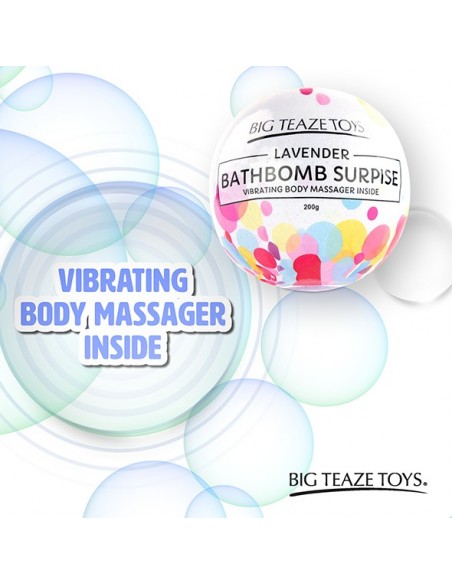 Big Teaze Toys - Bath Bomb Surprise with Vibrating Body Massager Lavender