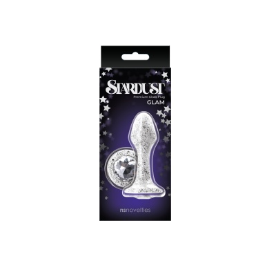 Korek Analny Buttplug Stardust Glam White - 1 2