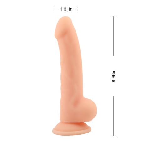 Realistyczny Dildo Naked Legend Trooper-Flesh - Silikonowy Trzon z Przyssawką i Moszną, 21 cm, Ø 4 cm - 6