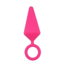 Korek analny Candy Plug L-Pink (rozmiar L) - silikonowy z pierścieniowym uchwytem o-ring - 2