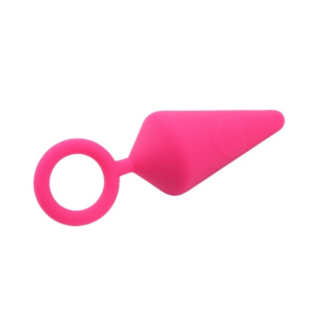 Korek analny Candy Plug L-Pink (rozmiar L) - silikonowy z pierścieniowym uchwytem o-ring - 4