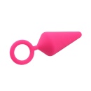 Korek analny Candy Plug L-Pink (rozmiar L) - silikonowy z pierścieniowym uchwytem o-ring - 4