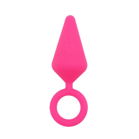 Korek analny Candy Plug L-Pink (rozmiar L) - silikonowy z pierścieniowym uchwytem o-ring - 6