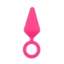 Korek analny Candy Plug L-Pink (rozmiar L) - silikonowy z pierścieniowym uchwytem o-ring - 6