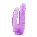 Dildo podwójne Hi-Rubber 9.4 z przyssawką, fioletowe, długość 25 cm - 2