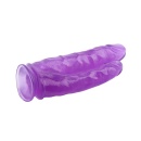 Dildo podwójne Hi-Rubber 9.4 z przyssawką, fioletowe, długość 25 cm - 4