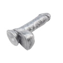 Dildo Ben Dover-Silver z przyssawką i realistyczną strukturą, 19,5 cm - 5