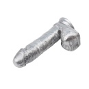 Dildo Ben Dover-Silver z przyssawką i realistyczną strukturą, 19,5 cm - 6