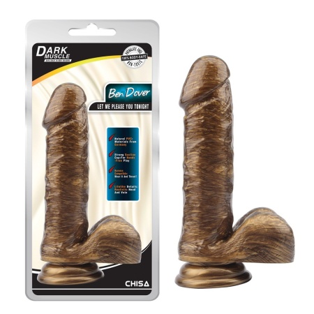 Dildo Ben Dover Gold z przyssawką - miękkie tworzywo PVC, długość 19,5 cm - 1