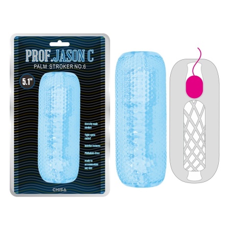 Rękaw masturbatora Palm Stroker No.6-Blue z TPE - długość 12,5 cm, średnica 5,3 cm - 1