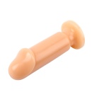 Dildo analne Large Slim T-Skin z prostym trzonem, wyżłobieniem u podstawy i długością 16,5 cm - 3