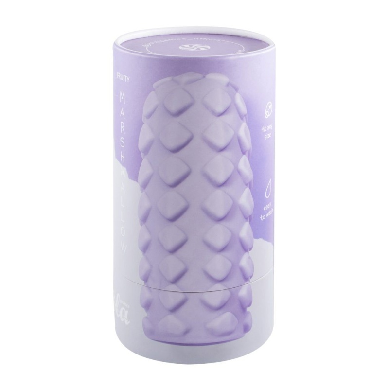 Masturbator Marshmallow Maxi Fruity Purple - dwustronne reliefy TPE, 14 cm - 3