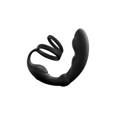 Masażer prostaty P-RING z podwójnym pierścieniem erekcyjnym, wibracjami i zdalnym sterowaniem, silikon medyczny - 1