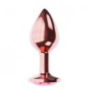 Korek analny Plug-Butt Diamond Ruby Shine L - metalowy, różowe złoto, długość 8,3 cm, średnica 3,3 cm - 2