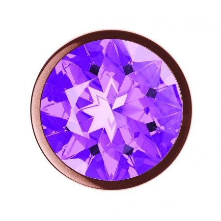 Korek analny Diamond Amethyst Shine L Rose Gold - metalowy z kryształem ametystowym, długość 8,3 cm, średnica 3,3 cm - 3