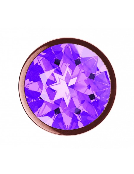 Plug-Butt Plug Diamond Amethyst Shine L Rose Gold
