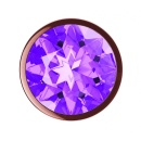 Korek analny Diamond Amethyst Shine L Rose Gold - metalowy z kryształem ametystowym, długość 8,3 cm, średnica 3,3 cm - 3