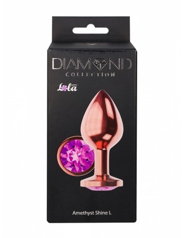 Plug-Butt Plug Diamond Amethyst Shine L Rose Gold