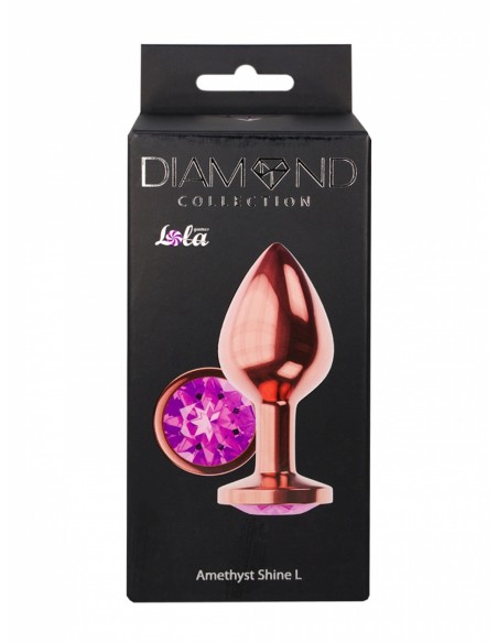 Plug-Butt Plug Diamond Amethyst Shine L Rose Gold