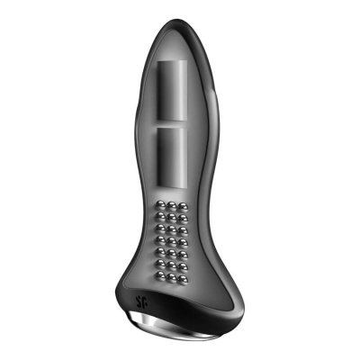 Wibrator analny Rotator Plug 1+ Connect App z rotującą perełkową szyjką i sterowaniem aplikacją, silikon, 13 cm, czarny - 1 2