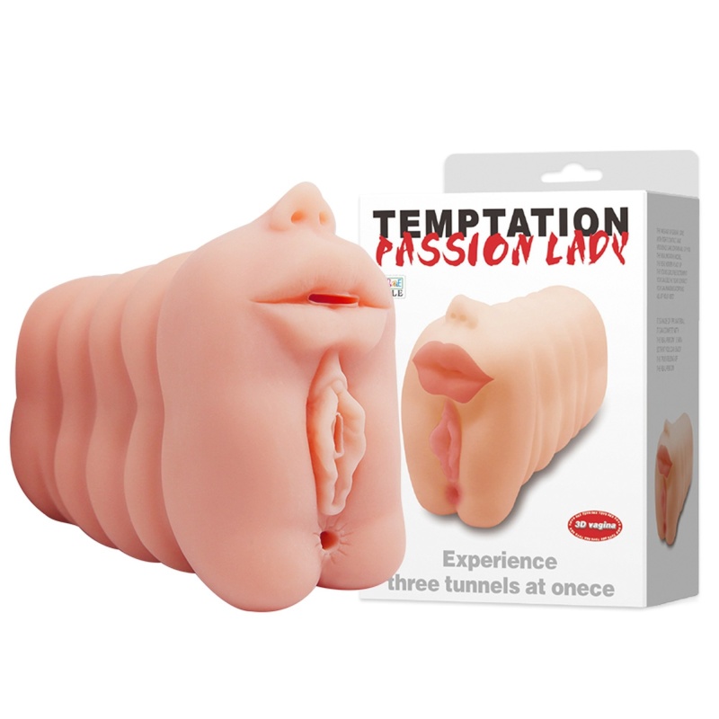 Masturbator PASSION LADY z trzema tunelami penetracyjnymi (13,5 cm) - 1