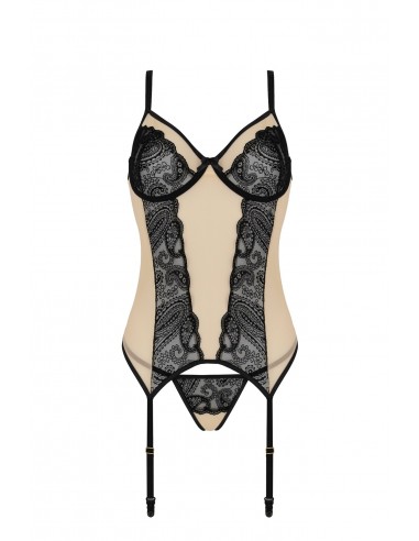 Bielizna-DAISY CORSET beige S/M