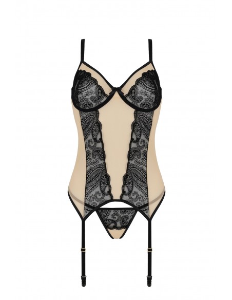 Bielizna-DAISY CORSET beige S/M