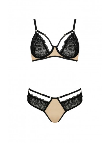 Bielizna-DAISY SET beige S/M