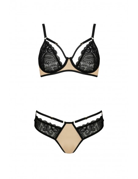 Bielizna-DAISY SET beige S/M