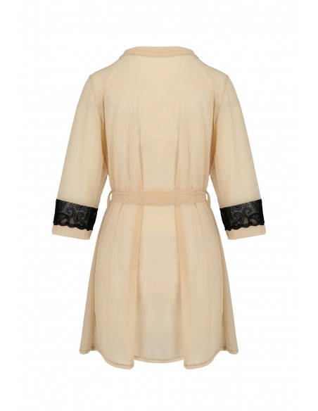 Bielizna-DAISY PEIGNOIR beige S/M