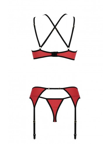 Bielizna-MAGNOLIA SET red S/M
