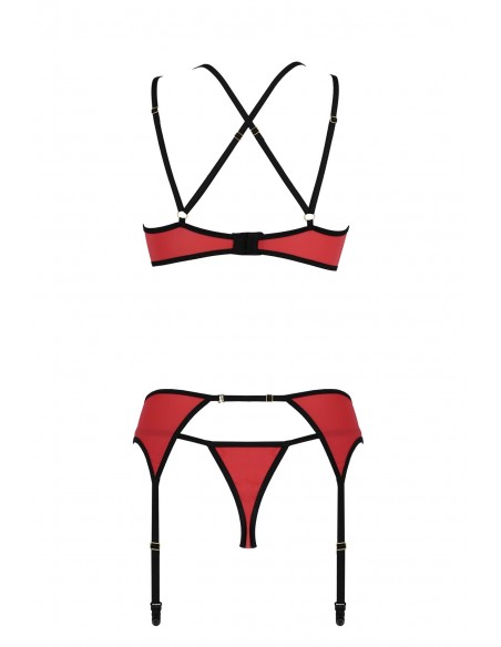 Bielizna-MAGNOLIA SET red S/M